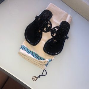 Tory Burch Miller sandals black patent leather size 7